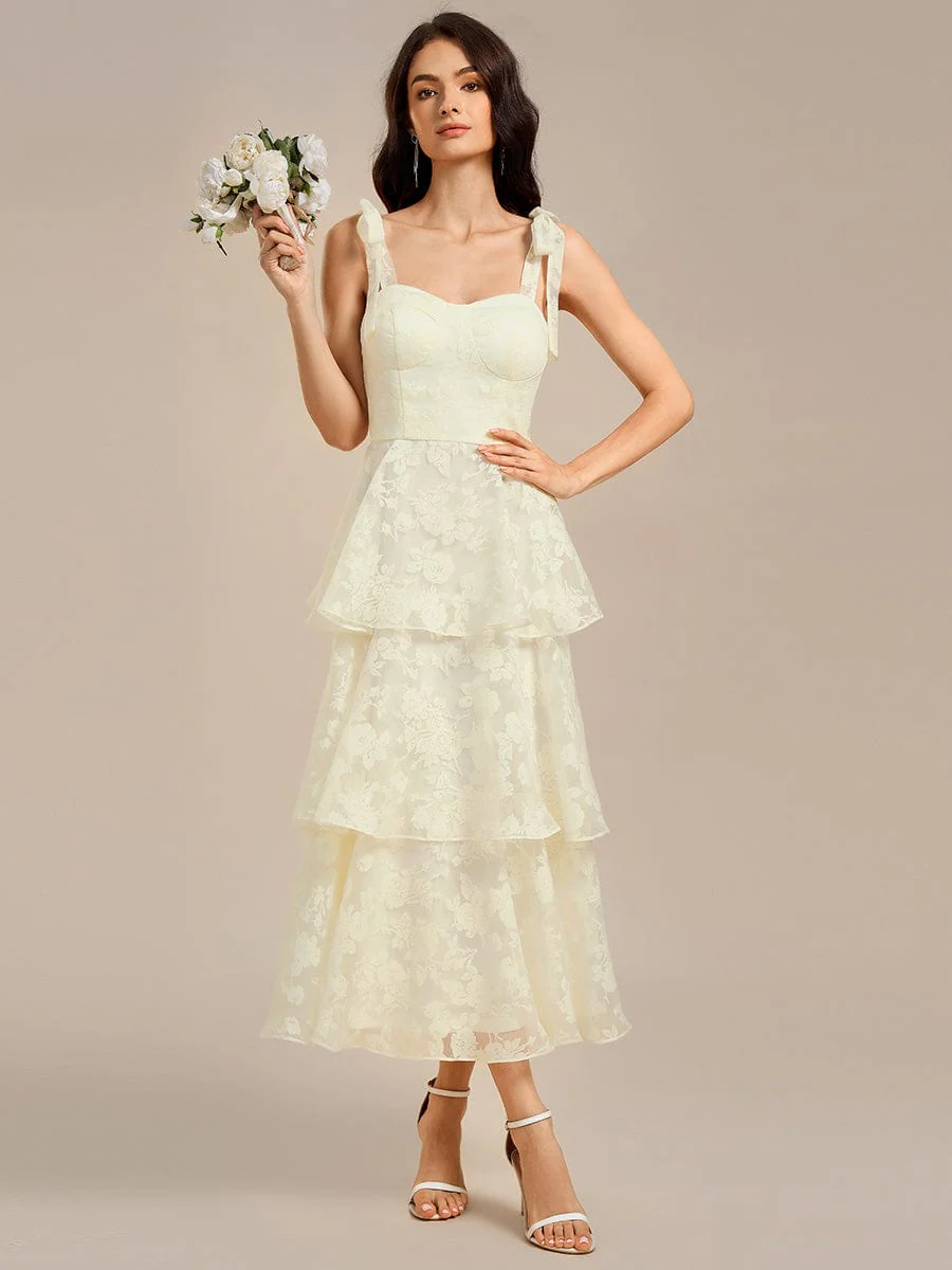 ever CODI|Floral Tie-Strap Bustier Tiered Midi Wedding Guest Dress - Image 7