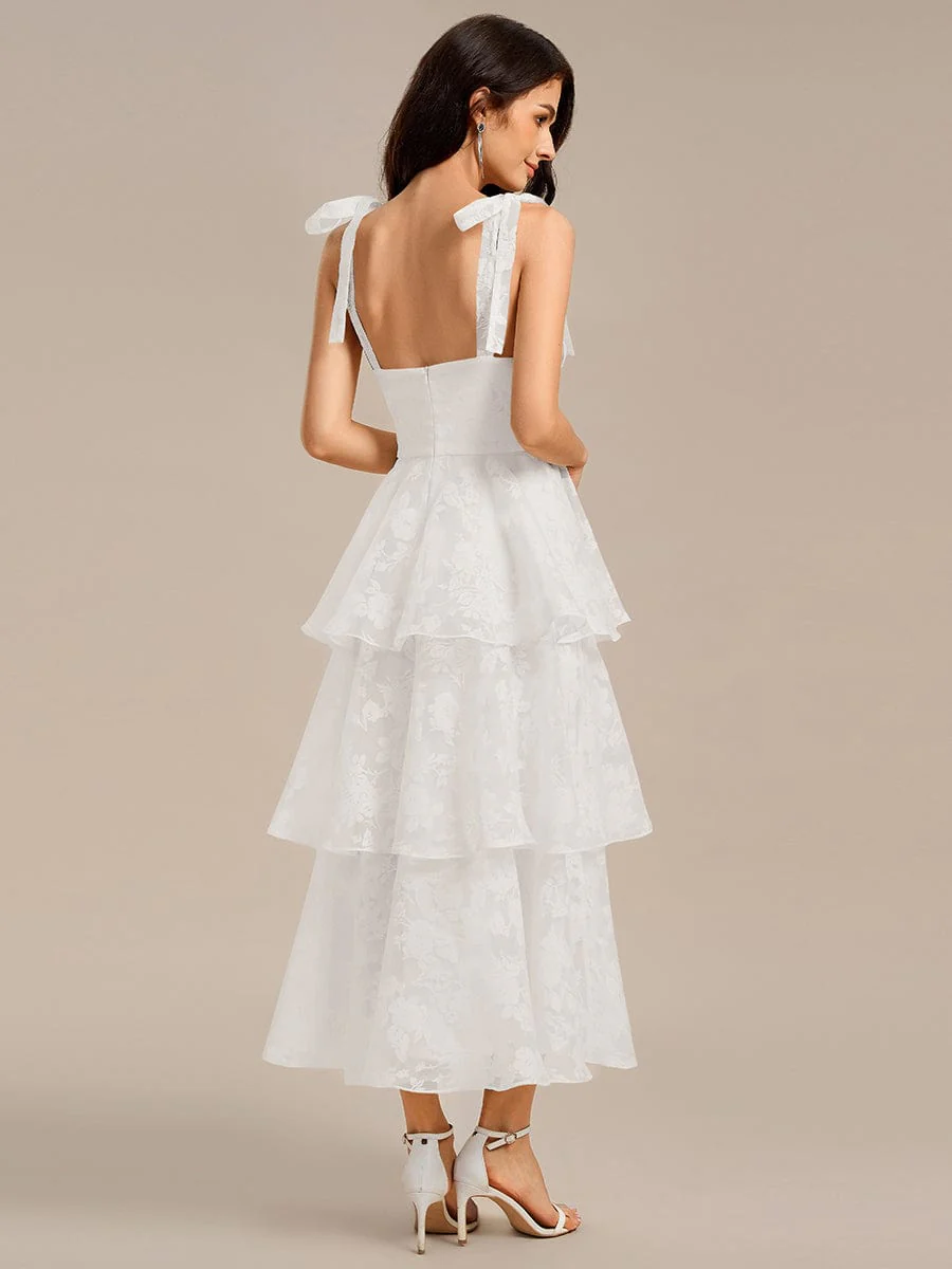 ever CODI|Floral Tie-Strap Bustier Tiered Midi Wedding Guest Dress - Image 9