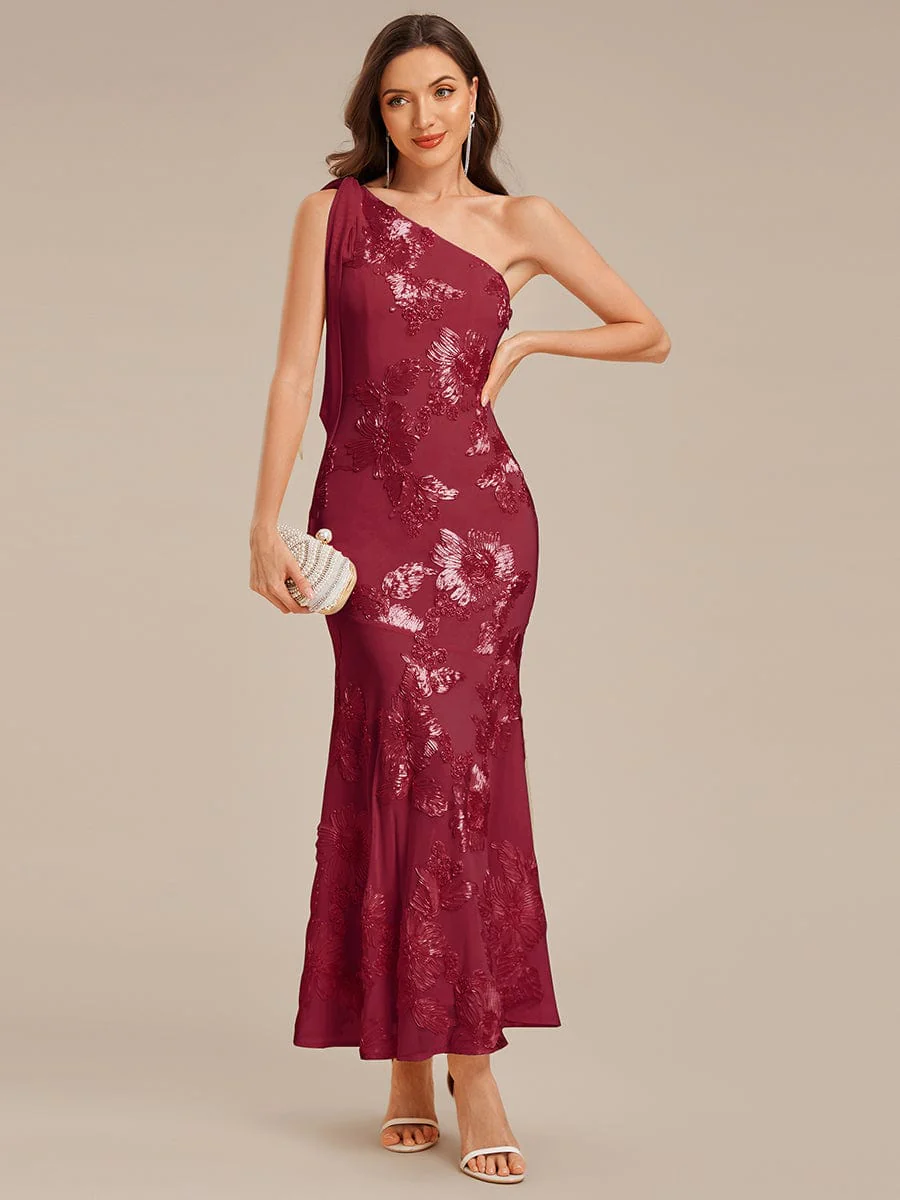 ever ARCELIA|Designer One Shoulder Ribbon Mermaid Evening Dress - Image 10