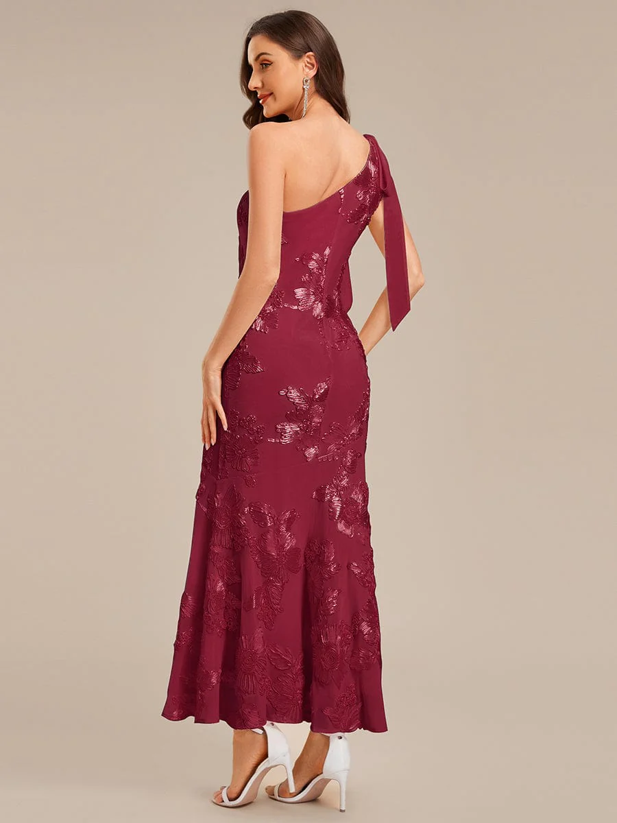 ever ARCELIA|Designer One Shoulder Ribbon Mermaid Evening Dress - Image 11