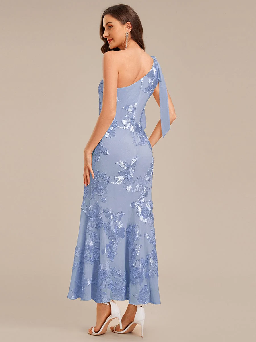 ever ARCELIA|Designer One Shoulder Ribbon Mermaid Evening Dress - Image 14