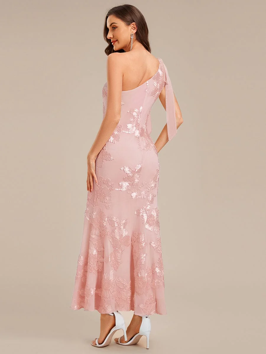 ever ARCELIA|Designer One Shoulder Ribbon Mermaid Evening Dress - Image 17