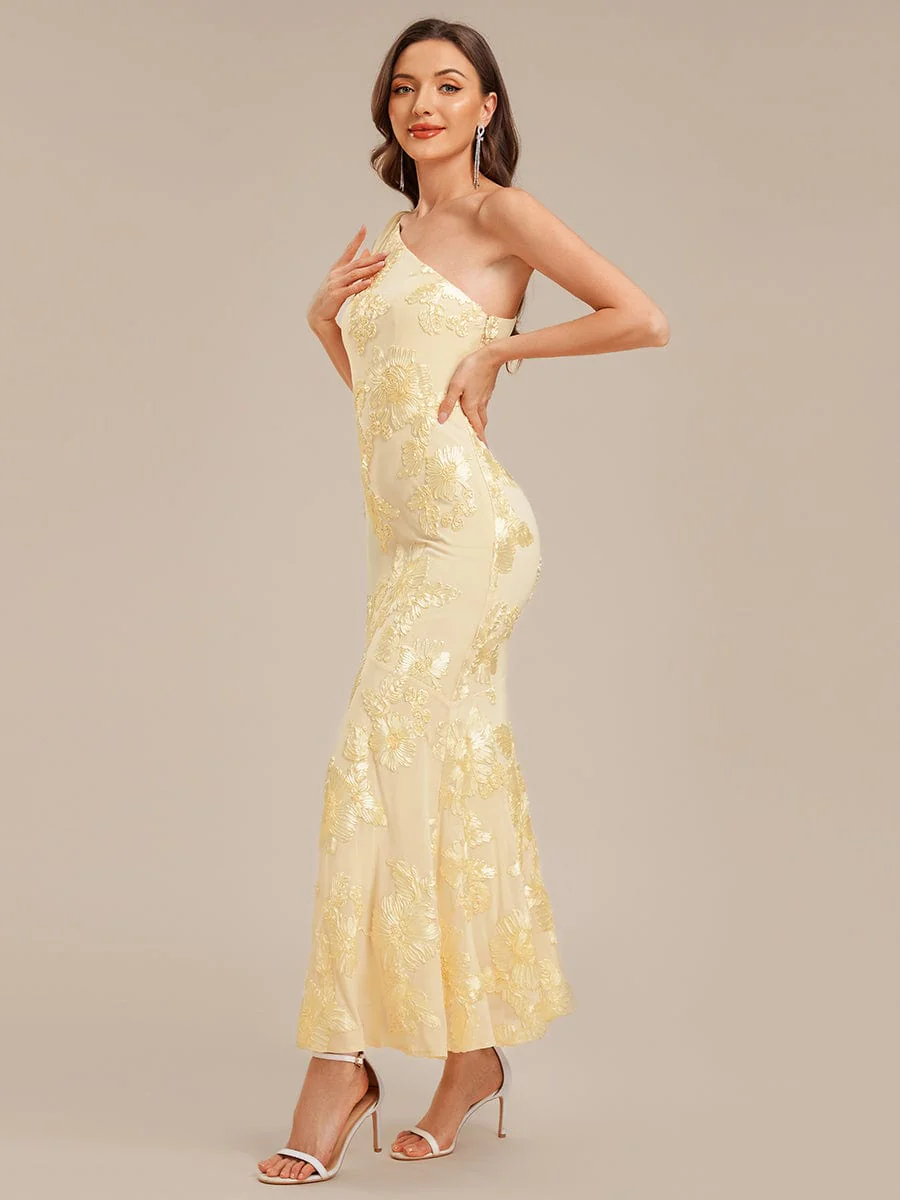 ever ARCELIA|Designer One Shoulder Ribbon Mermaid Evening Dress - Image 5