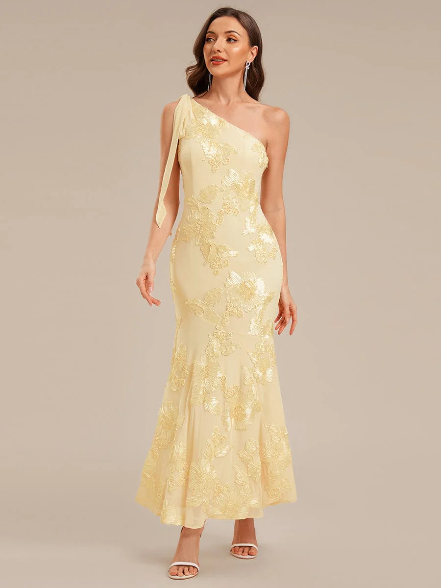 ever ARCELIA|Designer One Shoulder Ribbon Mermaid Evening Dress - Image 6