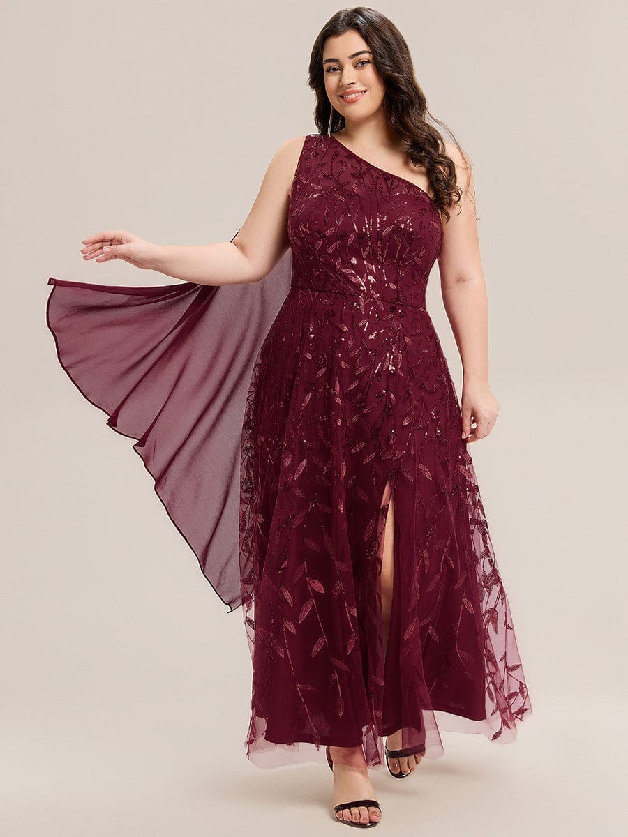 Flowing Ribbons One Shoulder Sequin Guest Dress - Image 24