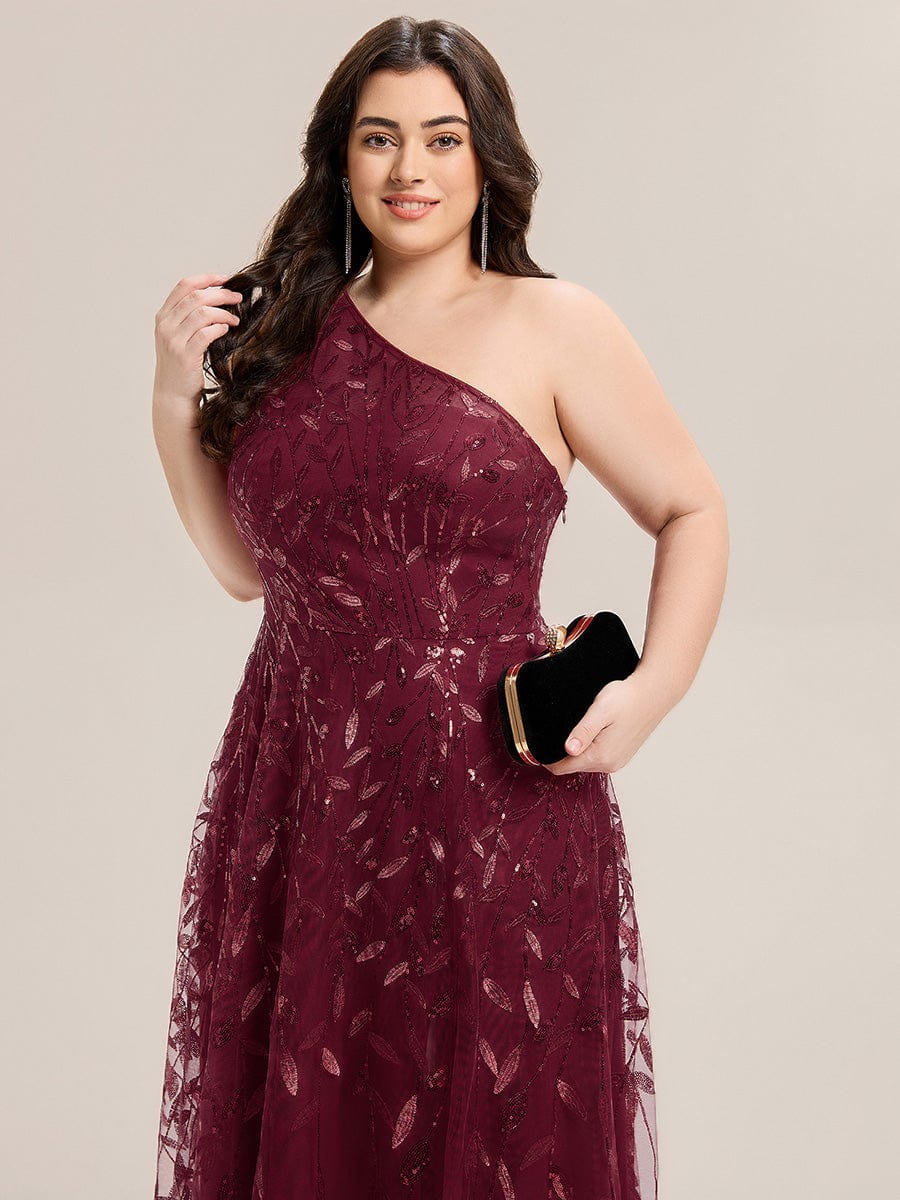 Flowing Ribbons One Shoulder Sequin Guest Dress - Image 26