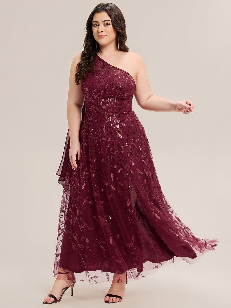 Flowing Ribbons One Shoulder Sequin Guest Dress - Image 27