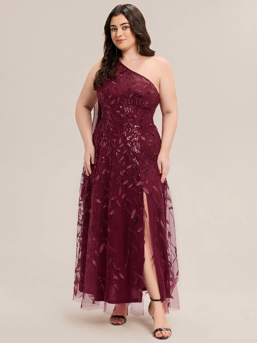 Flowing Ribbons One Shoulder Sequin Guest Dress - Image 28