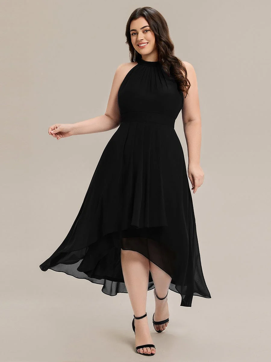 ever JAMIE|Gathered Halter Chiffon Midi Wedding Guest Dress - Image 10
