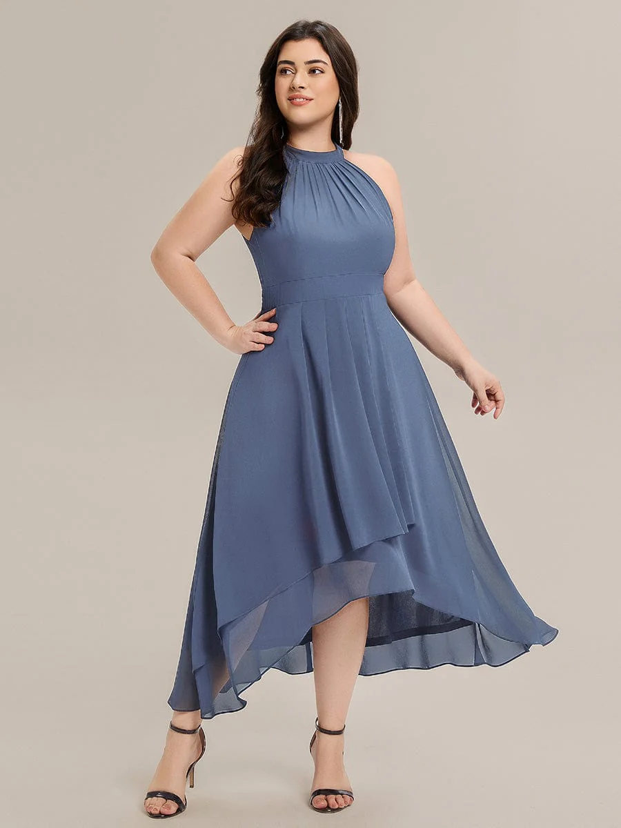 ever JAMIE|Gathered Halter Chiffon Midi Wedding Guest Dress - Image 19