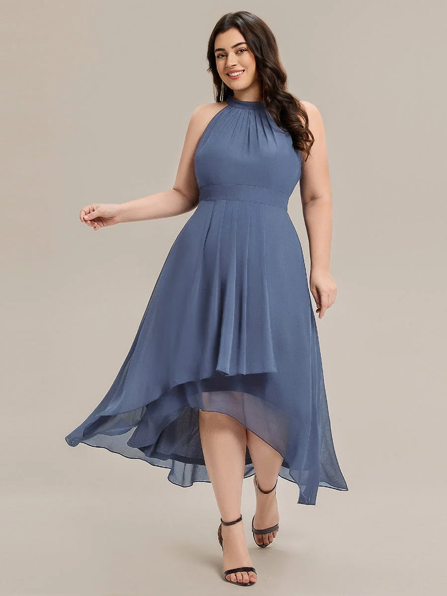 ever JAMIE|Gathered Halter Chiffon Midi Wedding Guest Dress - Image 20