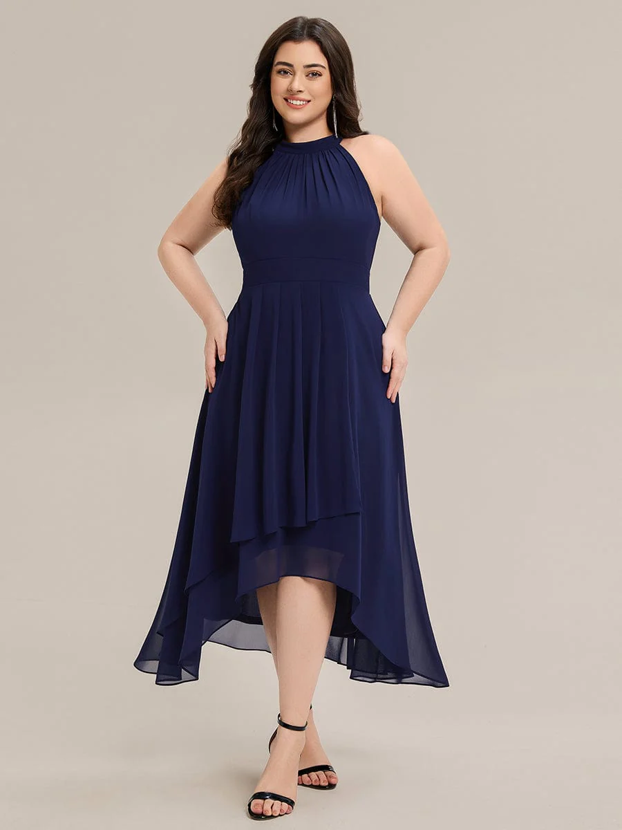 ever JAMIE|Gathered Halter Chiffon Midi Wedding Guest Dress - Image 26