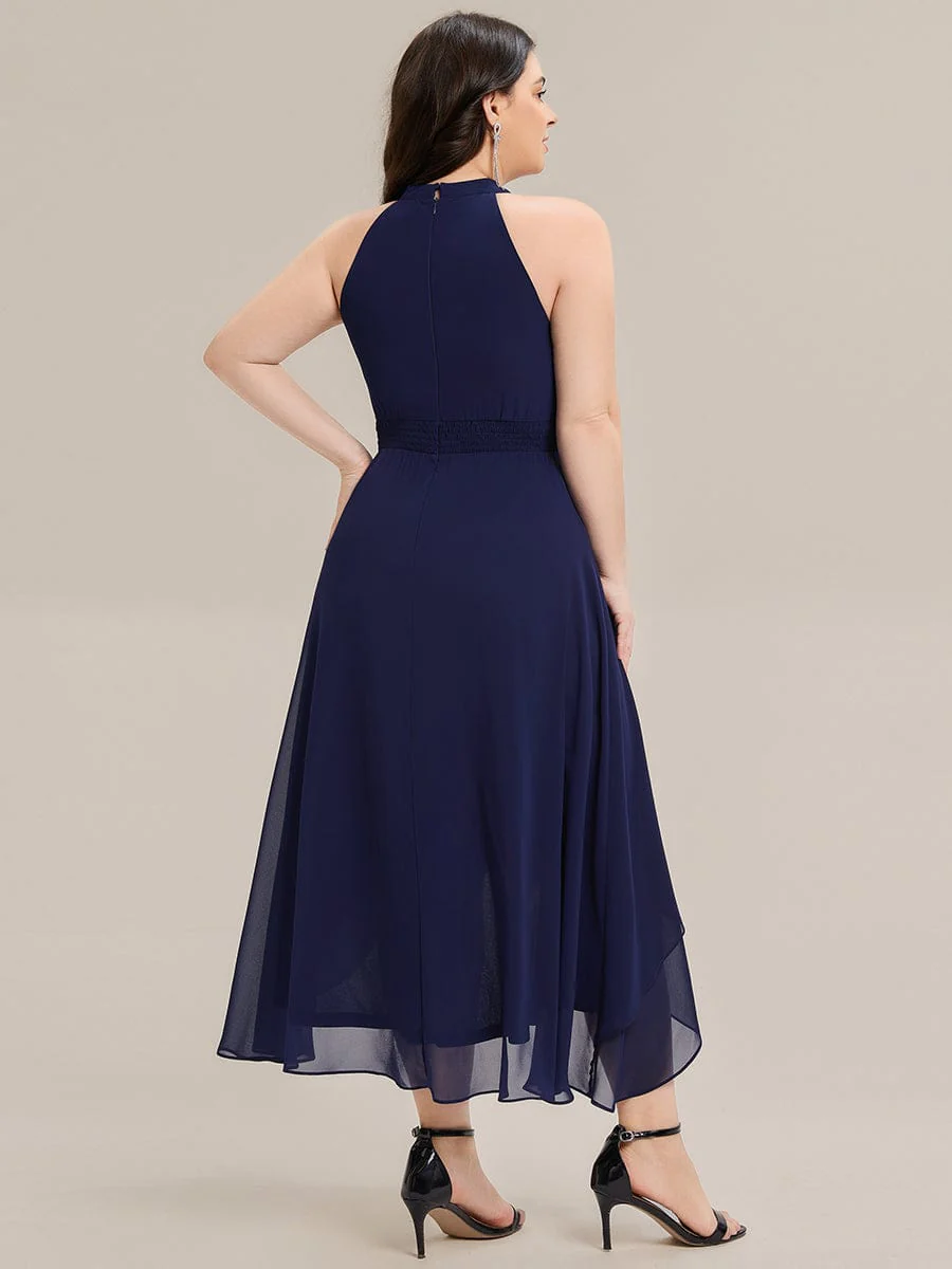 ever JAMIE|Gathered Halter Chiffon Midi Wedding Guest Dress - Image 27