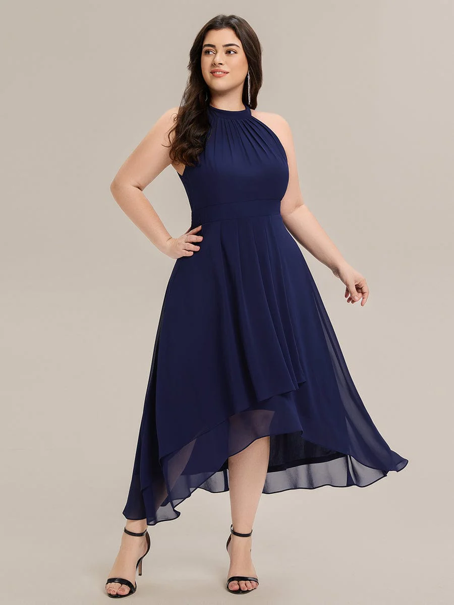 ever JAMIE|Gathered Halter Chiffon Midi Wedding Guest Dress - Image 29