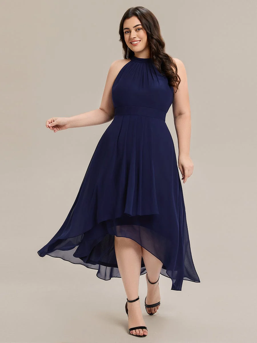 ever JAMIE|Gathered Halter Chiffon Midi Wedding Guest Dress - Image 30