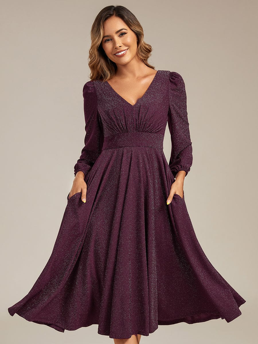 ever GREER|Long Lantern Sleeve Midi Guest Dress - Image 20