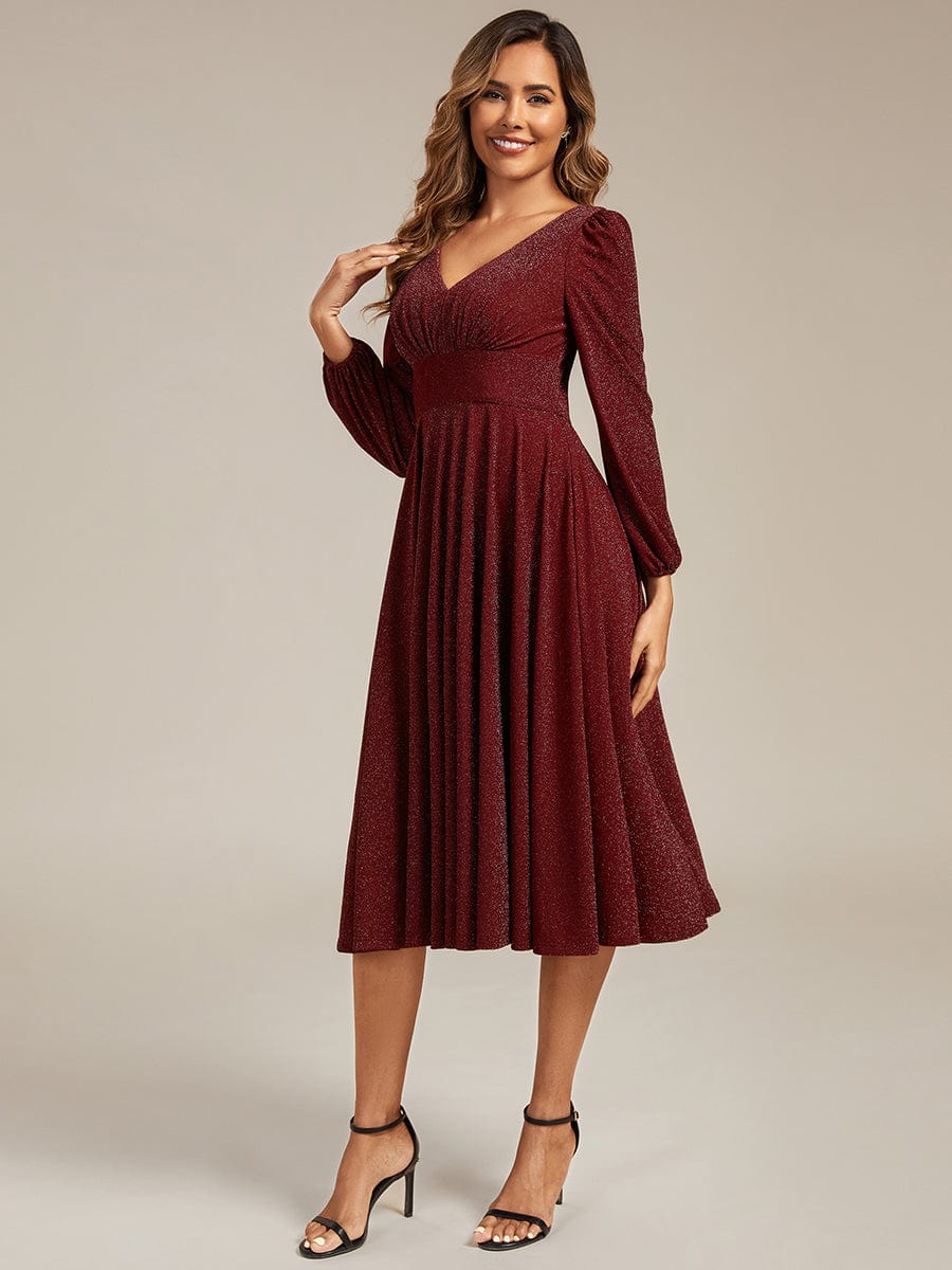 ever GREER|Long Lantern Sleeve Midi Guest Dress - Image 4