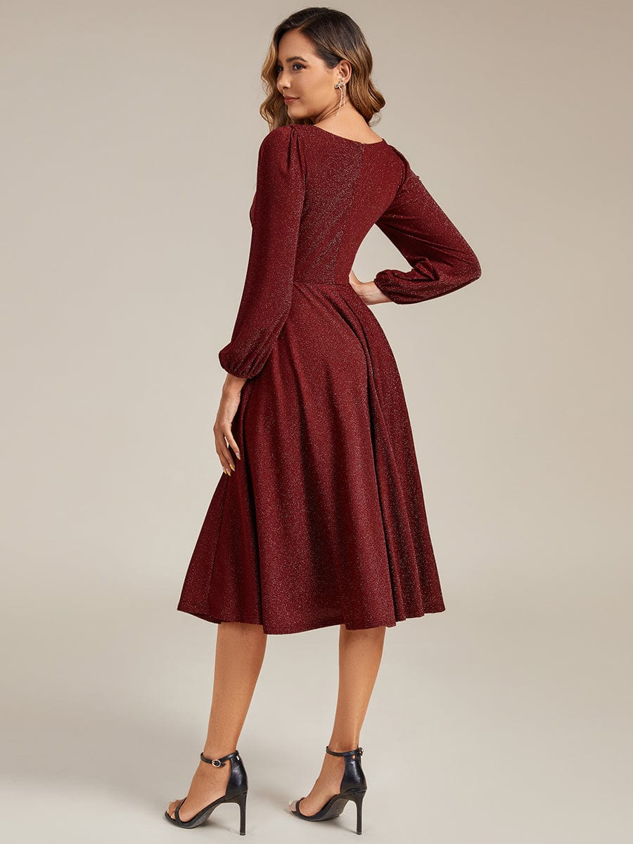 ever GREER|Long Lantern Sleeve Midi Guest Dress - Image 5