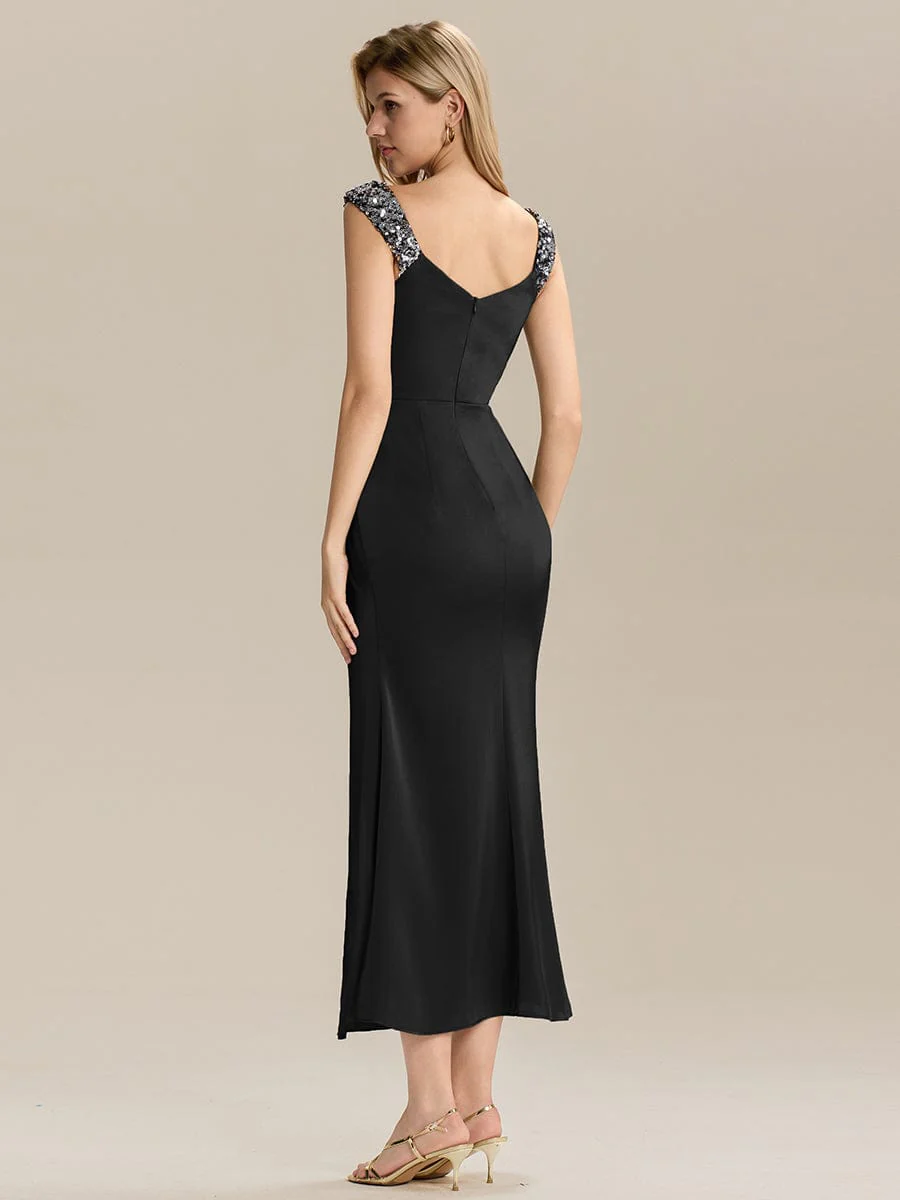 ever CORALINE|Designer Knotted Satin Bodycon Evening Dress - Image 9