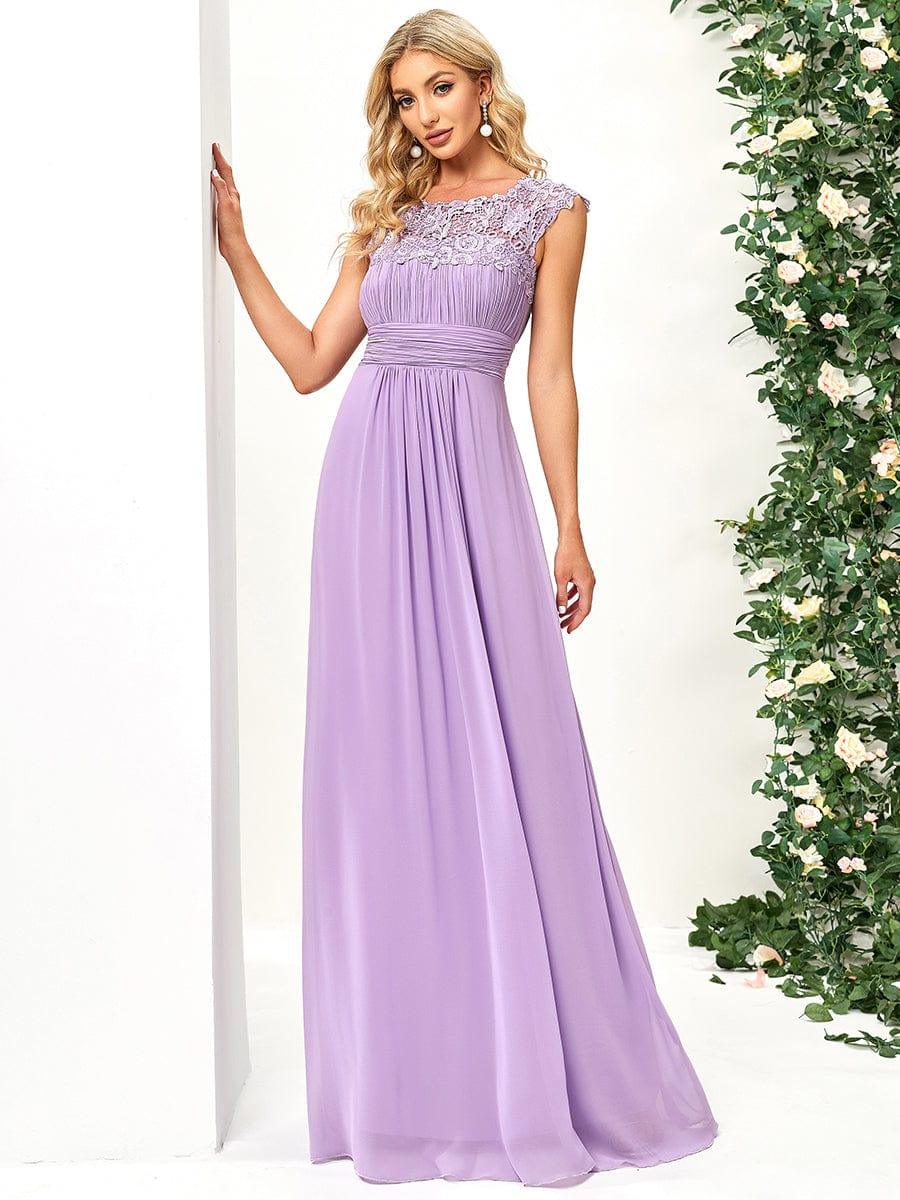Elegant Maxi Long Lace Cap Sleeve Bridesmaid Dress(Final Sale) - Image 118