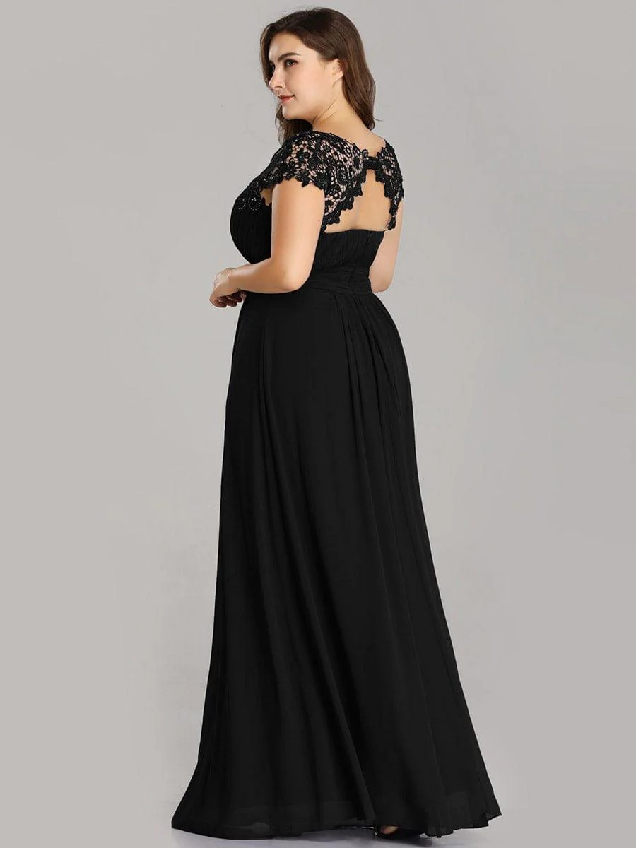 Elegant Maxi Long Lace Cap Sleeve Bridesmaid Dress(Final Sale) - Image 128