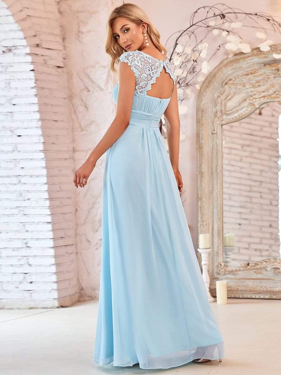 Elegant Maxi Long Lace Cap Sleeve Bridesmaid Dress(Final Sale) - Image 28
