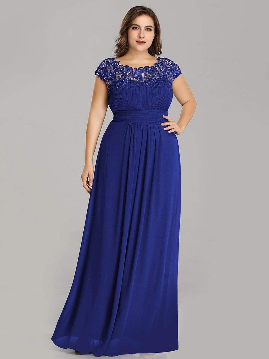 Elegant Maxi Long Lace Cap Sleeve Bridesmaid Dress(Final Sale) - Image 66