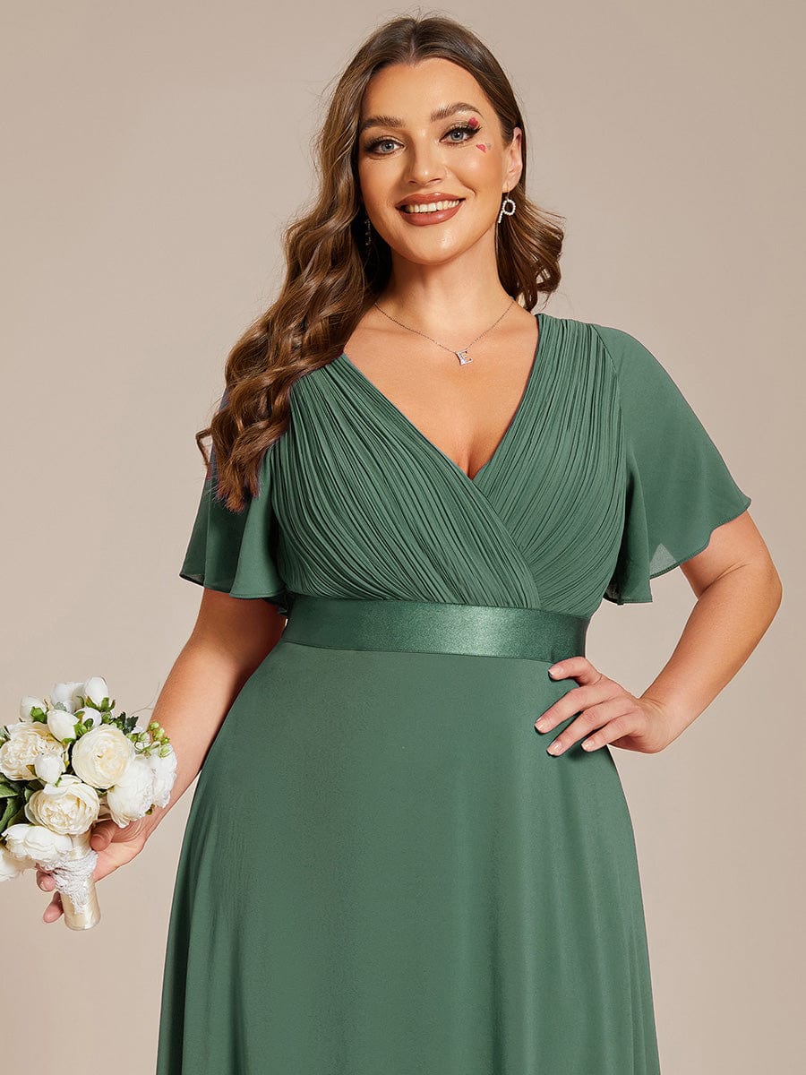 ever MONICA|Long Empire Waist Bridesmaid Dress with Short Flutter Sleeves - Image 198