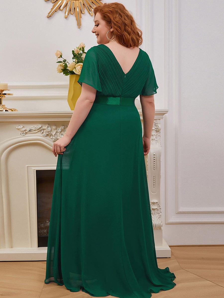 ever MONICA|High Waist Maxi Chiffon Bridesmaid Dress with Short Sleeves - Image 82