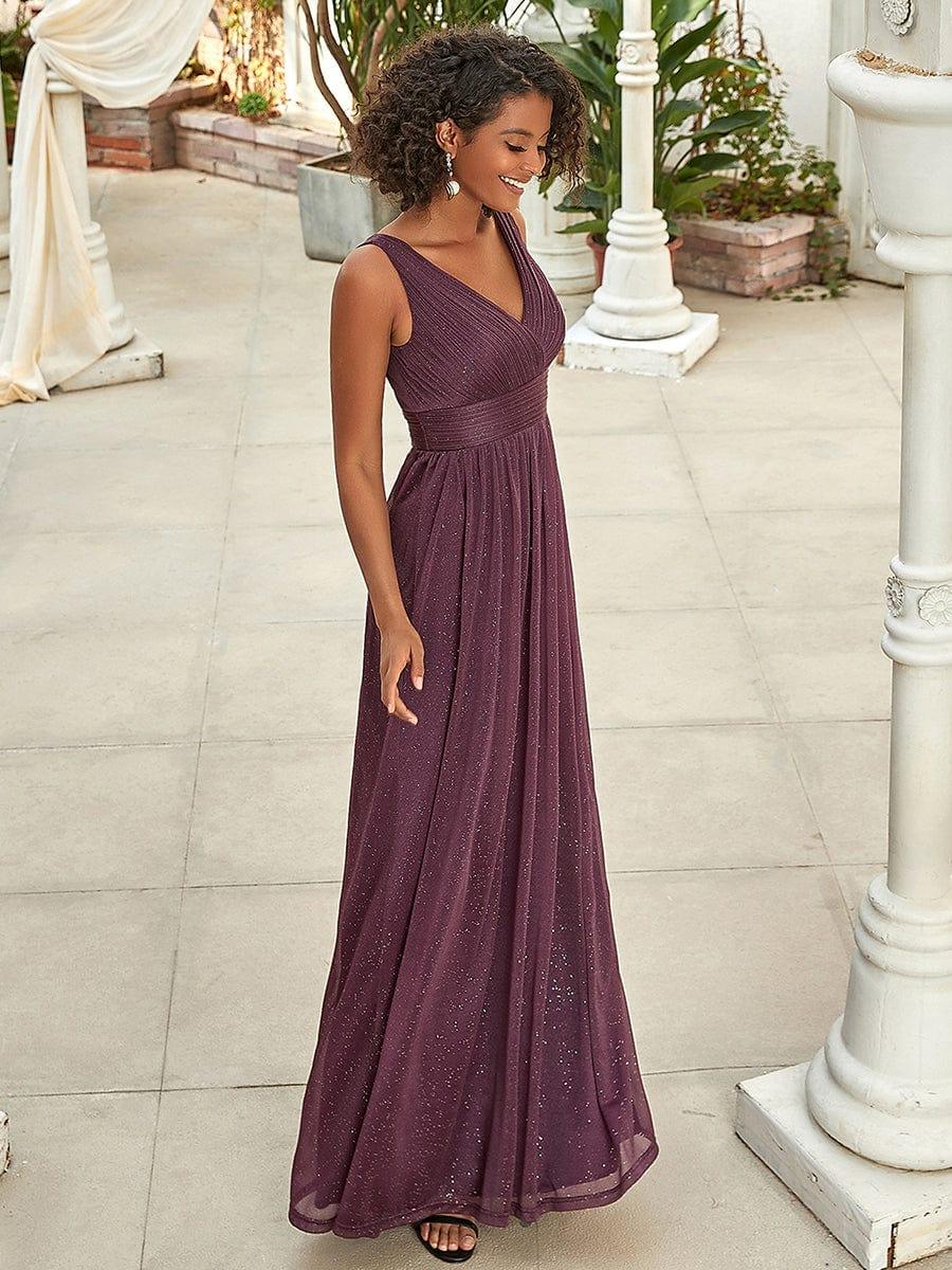 ever STERLING|Maxi Double V Neck Floor Length Sparkly Wedding Guest Dress - Image 18