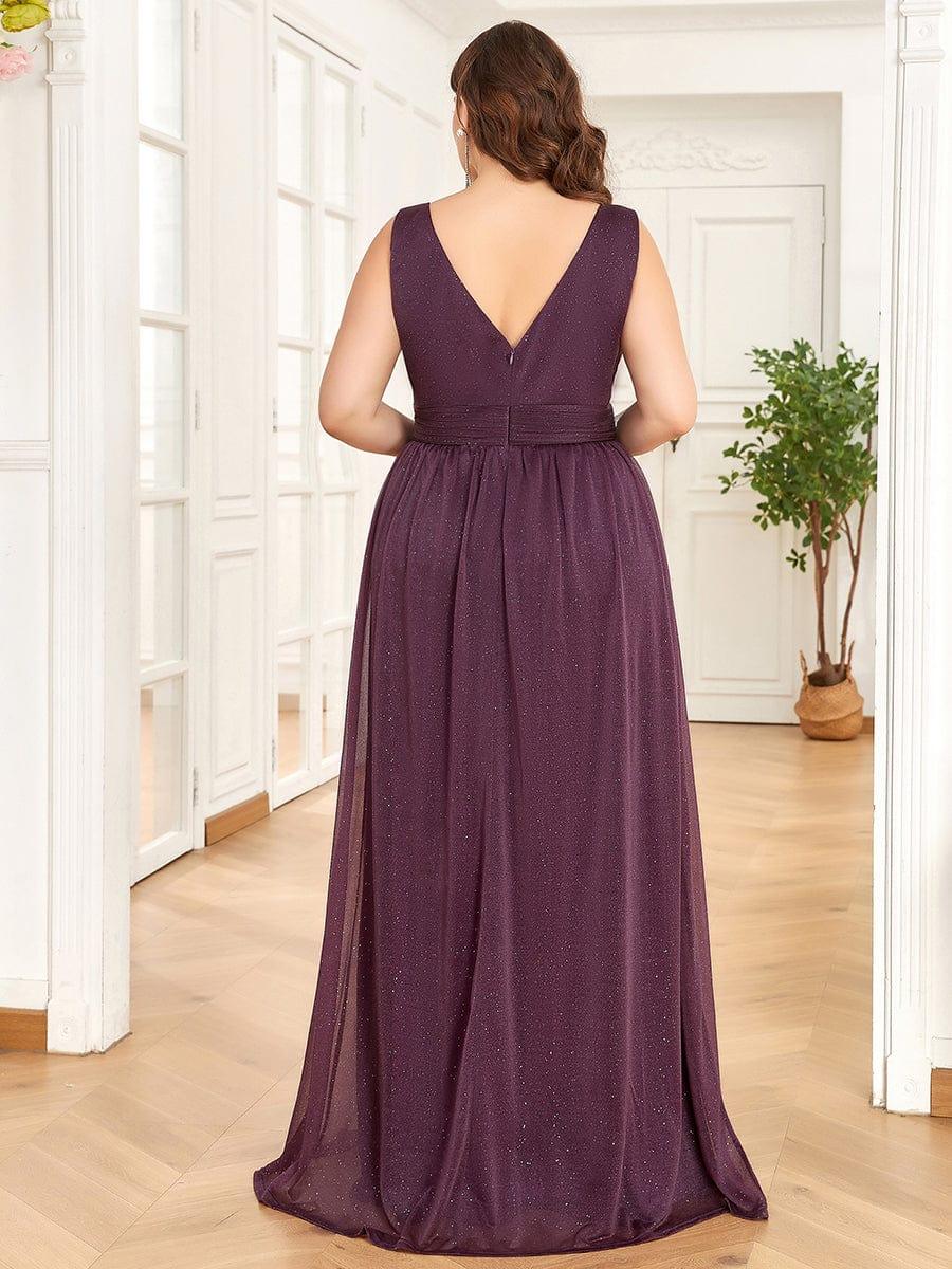 ever STERLING|Maxi Double V Neck Floor Length Sparkly Wedding Guest Dress - Image 22