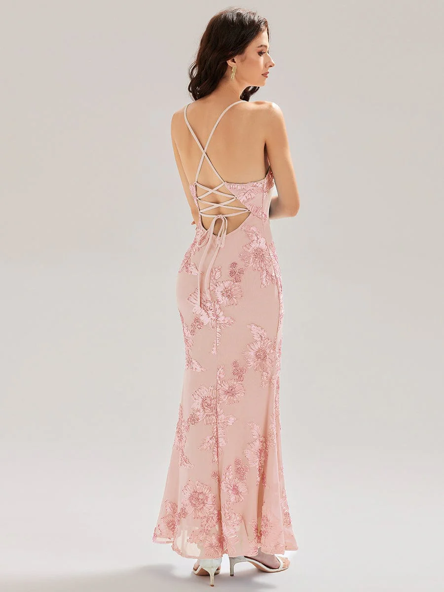 ever SONNY|Backless Mesh Mermaid Evening Dress - Image 10