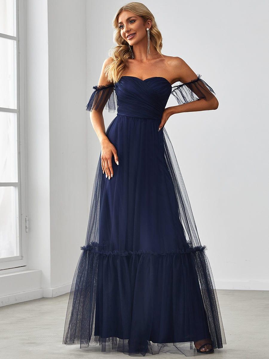 ever LUCIE|Off the Shoulder Sweetheart Pleated Tulle Evening Dress - Image 11