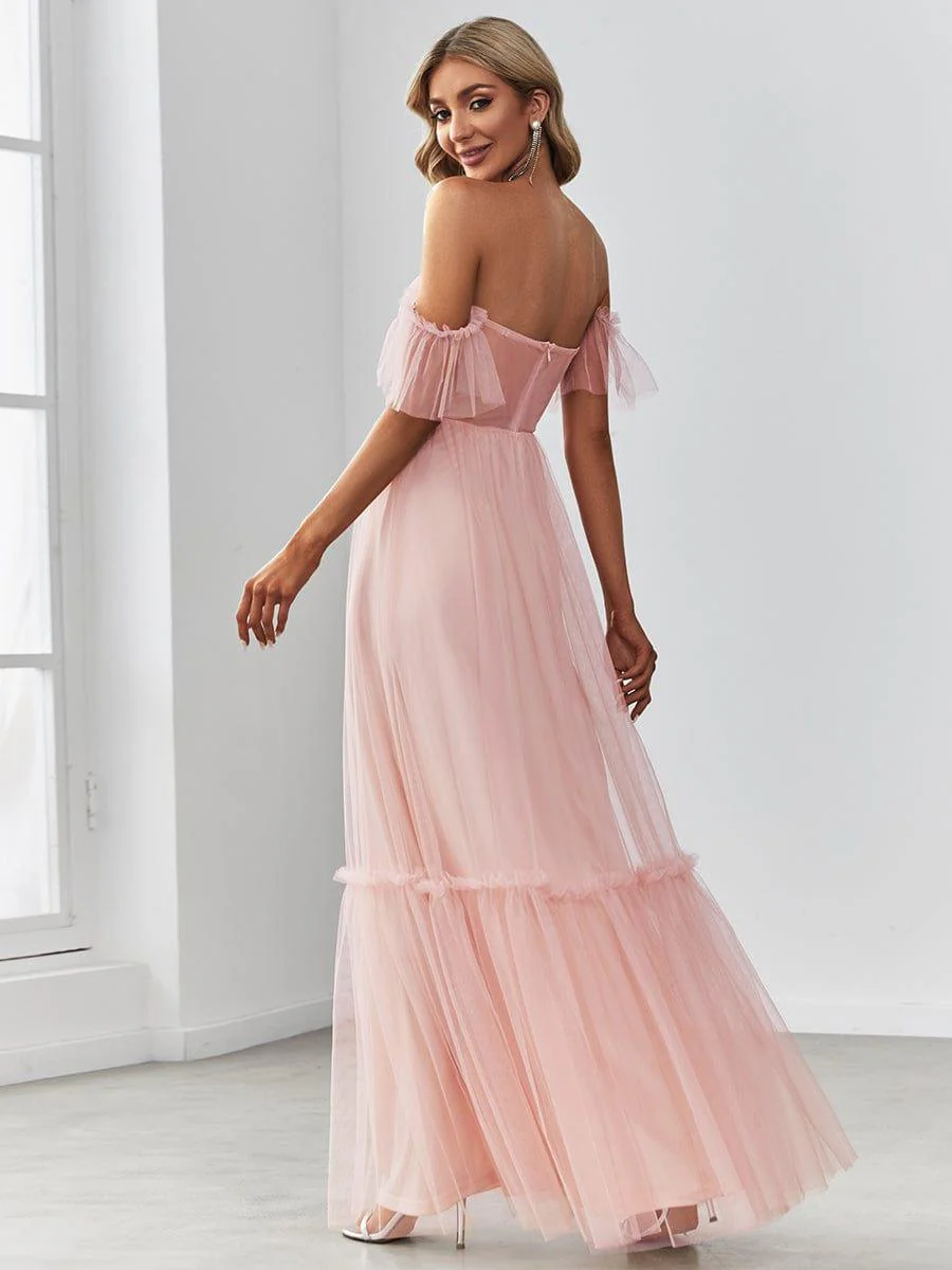 ever LUCIE|Off the Shoulder Sweetheart Pleated Tulle Evening Dress - Image 22