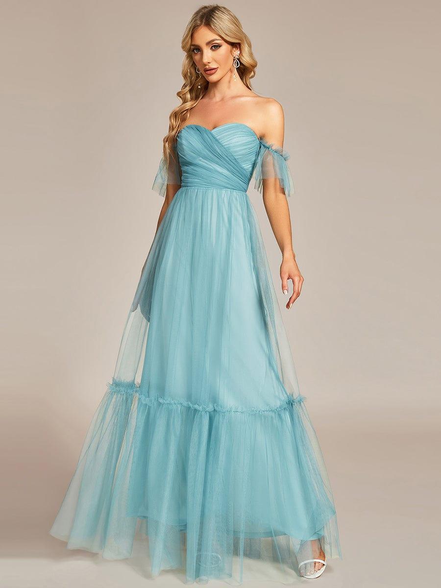 ever LUCIE|Off the Shoulder Sweetheart Pleated Tulle Evening Dress - Image 27