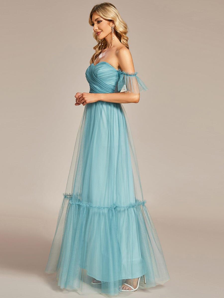 ever LUCIE|Off the Shoulder Sweetheart Pleated Tulle Evening Dress - Image 30