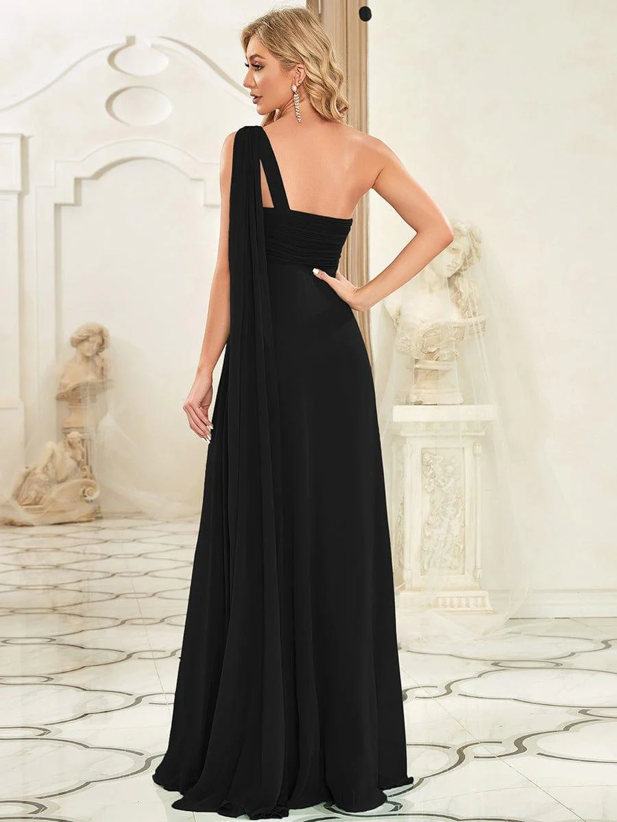 ever ANAYA|Maxi Long Chiffon One Shoulder Evening Dress for Women(Final Sale) - Image 4