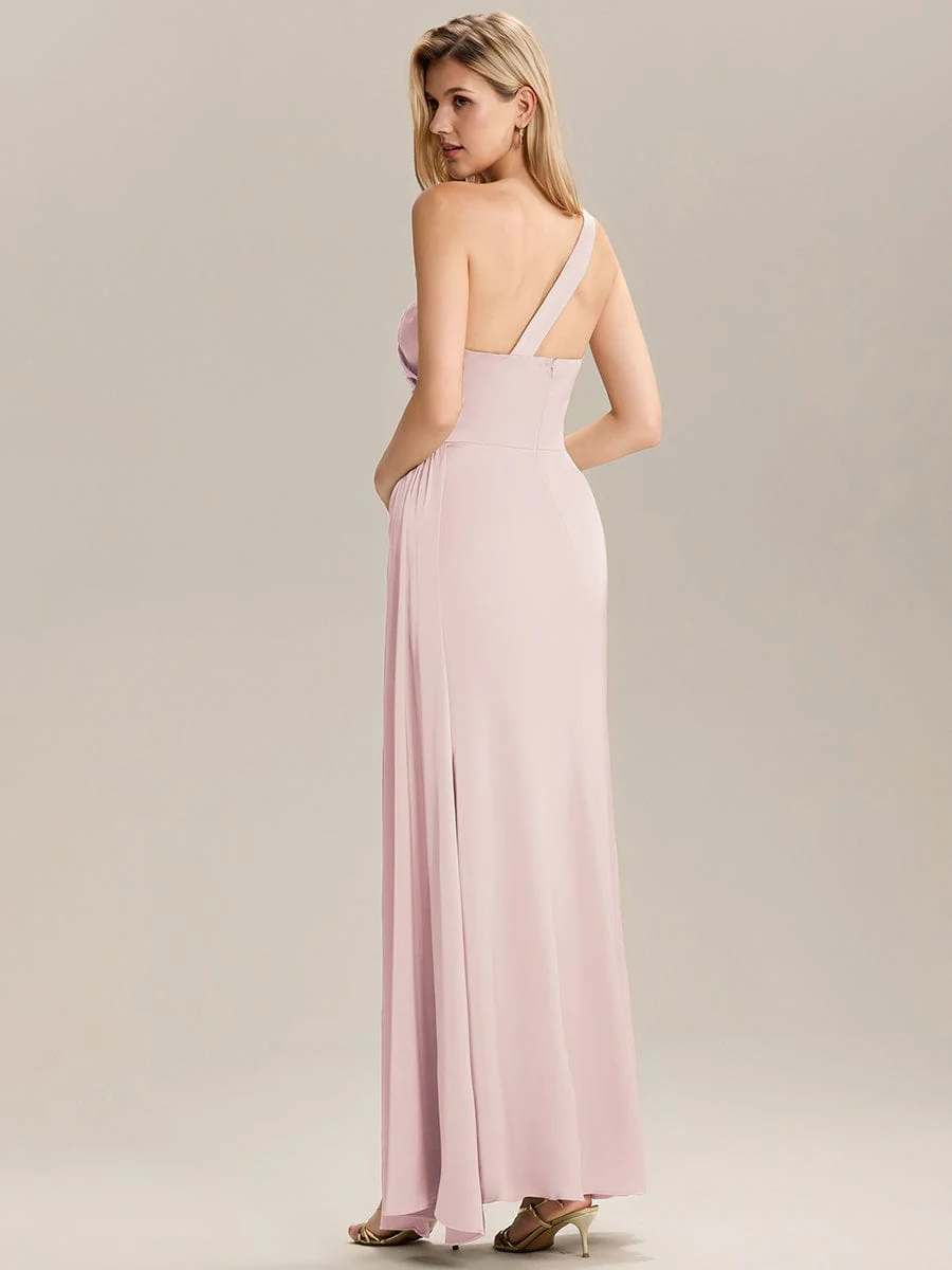 ever ARLENNA|One Shoulder Satin Bridesmaid Dress - Image 11