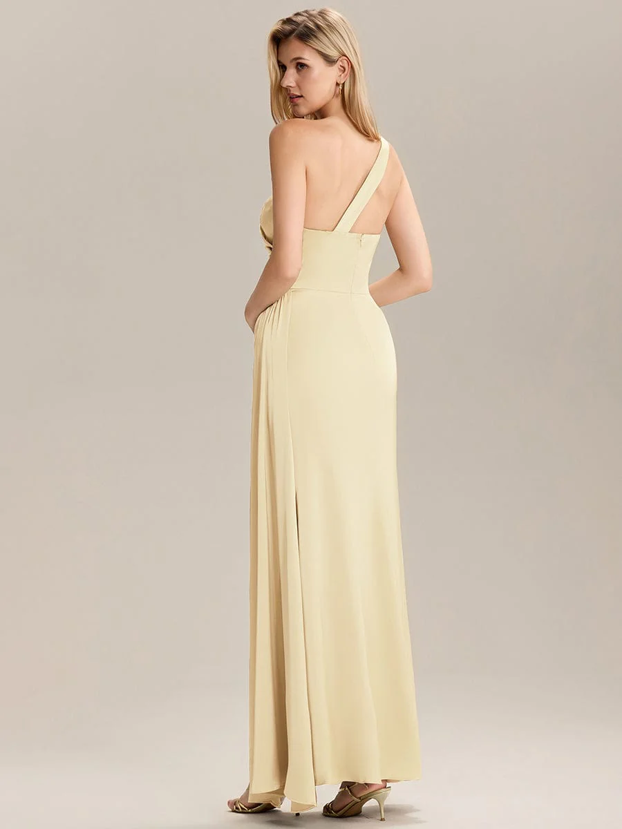 ever ARLENNA|One Shoulder Satin Bridesmaid Dress - Image 15