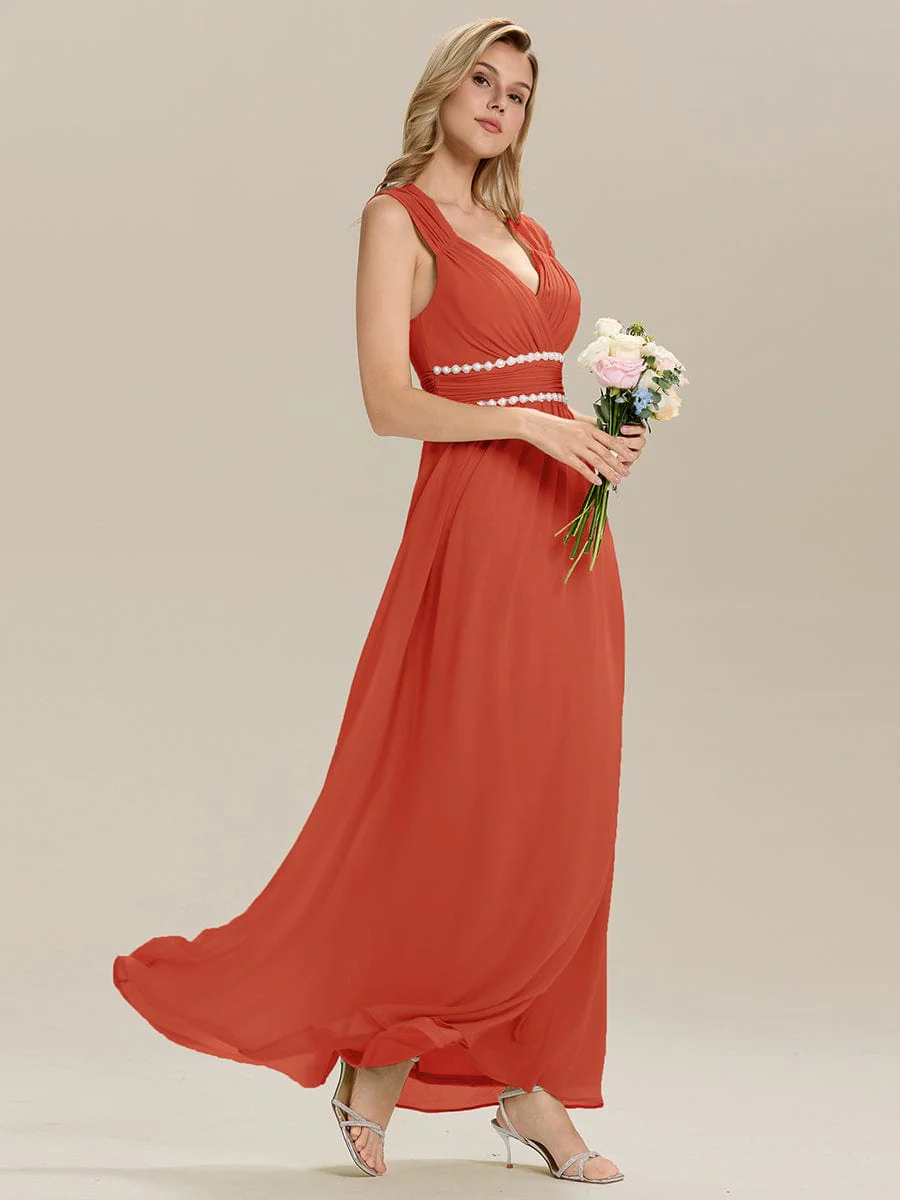ever ZELINA| Grecian Style Pleated Chiffon Maxi Bridesmaid Dress - Image 11