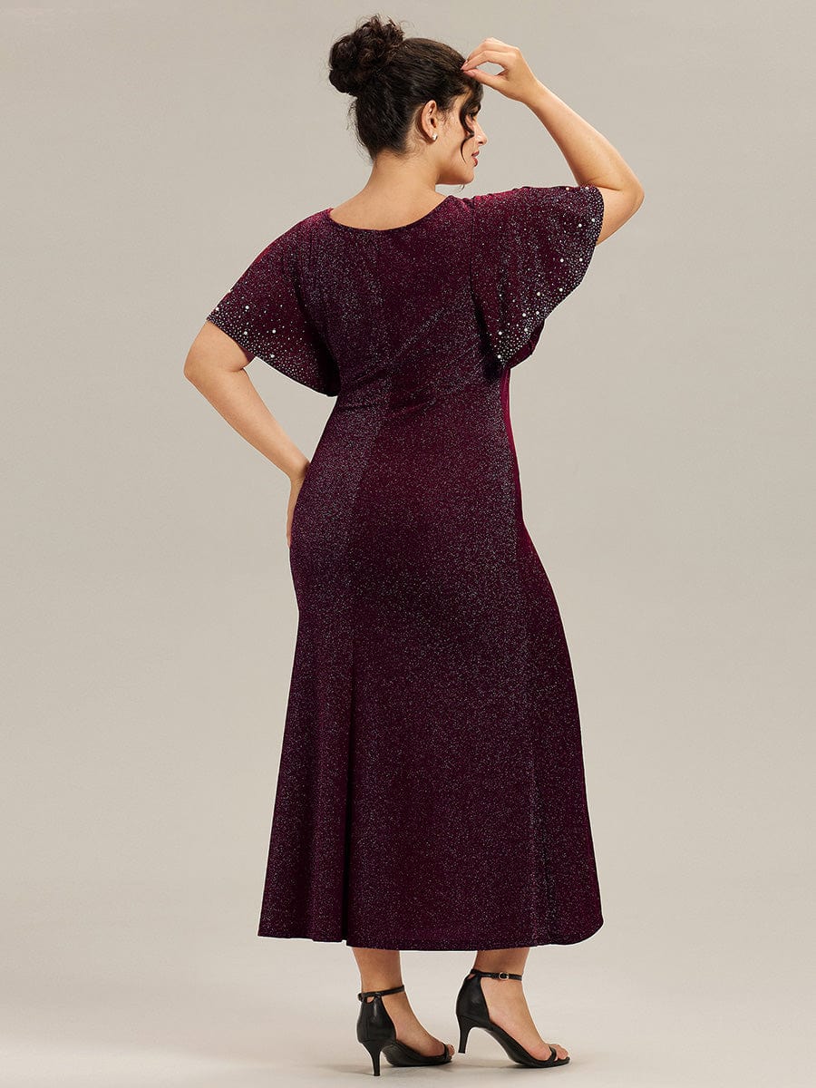 ever FATE|Plus Size Beaded Knit Evening Dress - Image 4