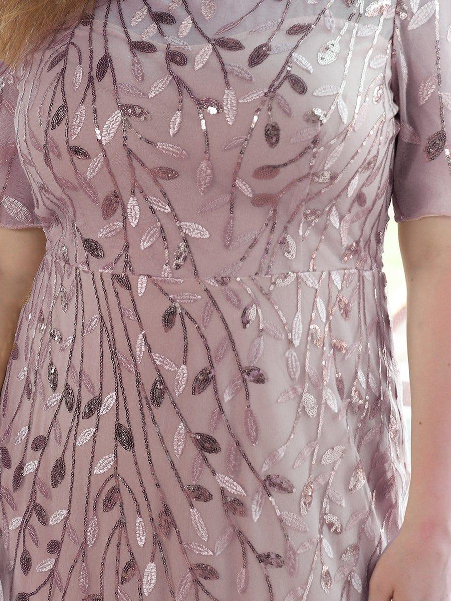 pretty JADEN|Plus Size Sequin Leaf Long Mermaid Tulle Prom Dress - Image 58