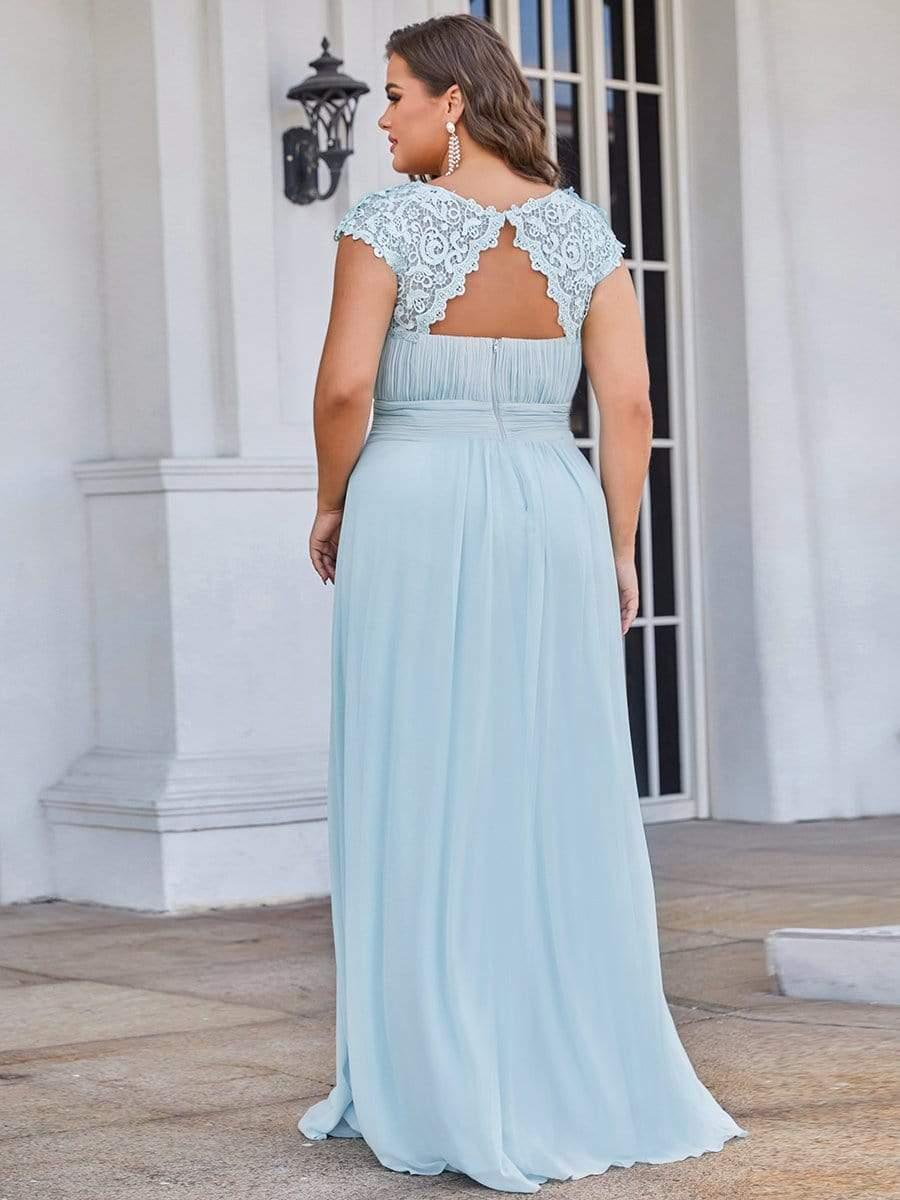 Plus Size Elegant Flattering Maxi Bridesmaid Dress(Final Sale) - Image 18