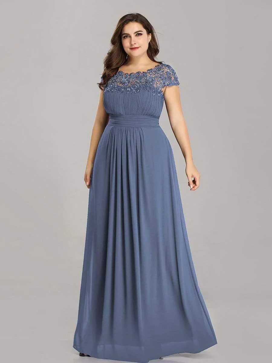 Plus Size Elegant Flattering Maxi Bridesmaid Dress(Final Sale) - Image 47