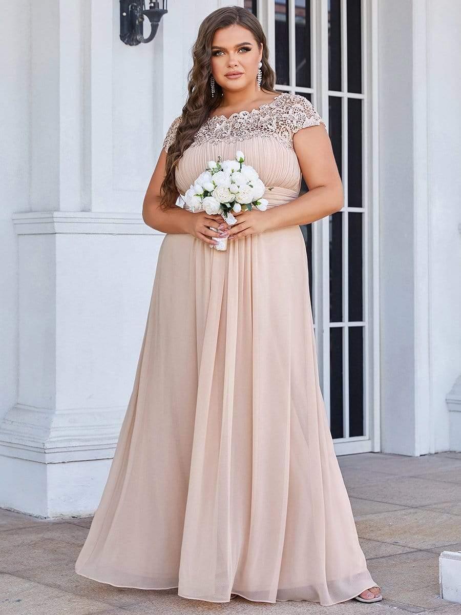 Plus Size Elegant Flattering Maxi Bridesmaid Dress(Final Sale) - Image 50