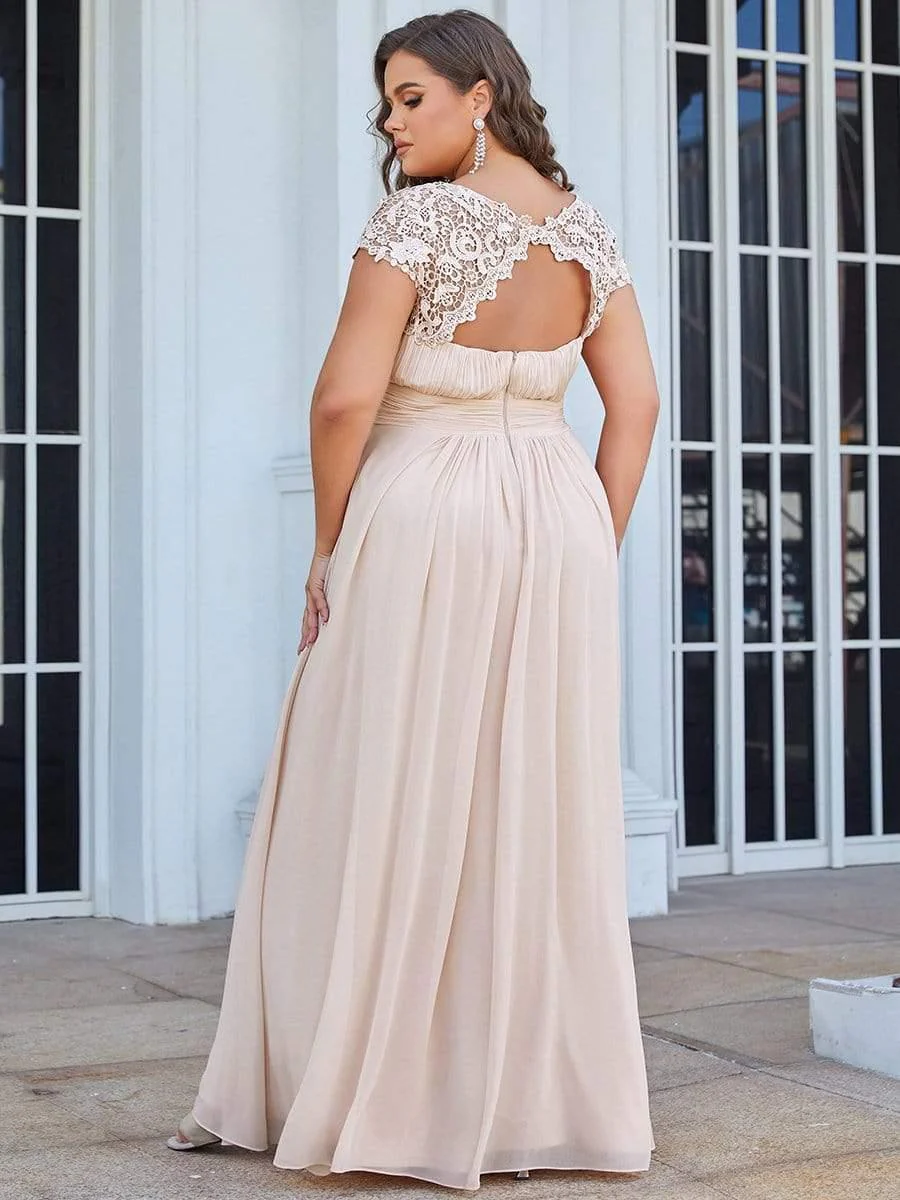 Plus Size Elegant Flattering Maxi Bridesmaid Dress(Final Sale) - Image 51