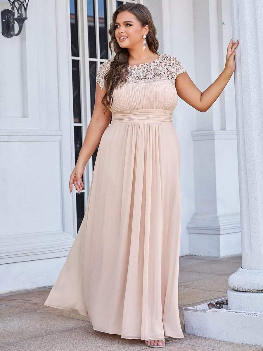 Plus Size Elegant Flattering Maxi Bridesmaid Dress(Final Sale) - Image 55