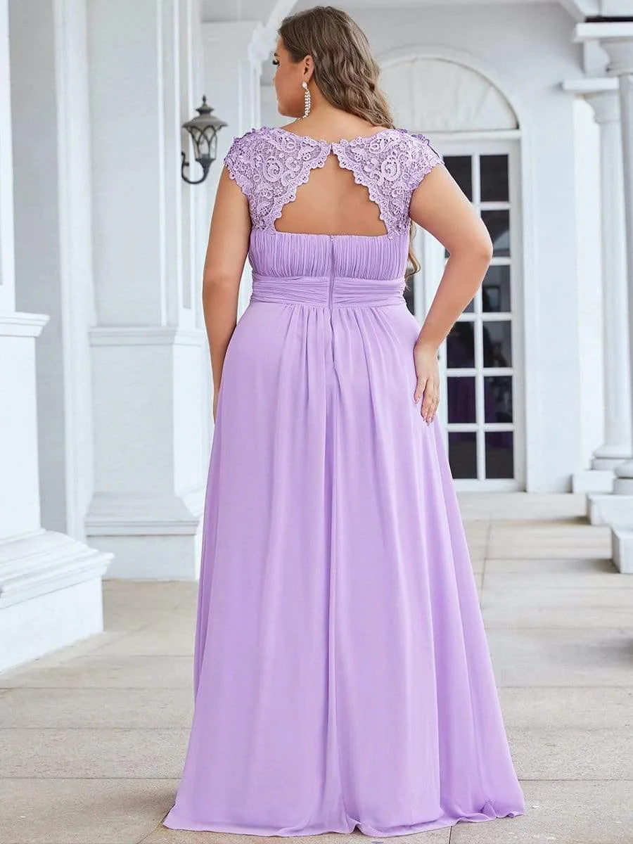 Plus Size Elegant Flattering Maxi Bridesmaid Dress(Final Sale) - Image 56