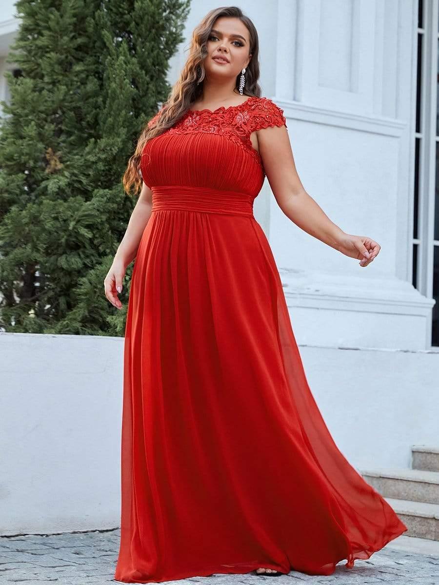 Plus Size Elegant Flattering Maxi Bridesmaid Dress(Final Sale) - Image 68