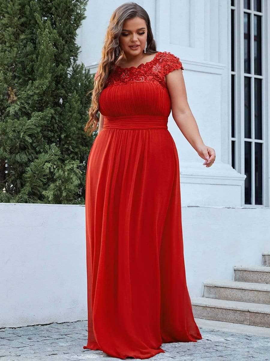 Plus Size Elegant Flattering Maxi Bridesmaid Dress(Final Sale) - Image 69
